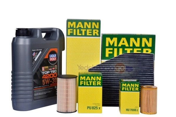 Volkswagen Jetta MK6 1.6 TDI CAY Motor Komple Filtre Bakım Seti Mann (Liqu Moly Yağ 5lt)