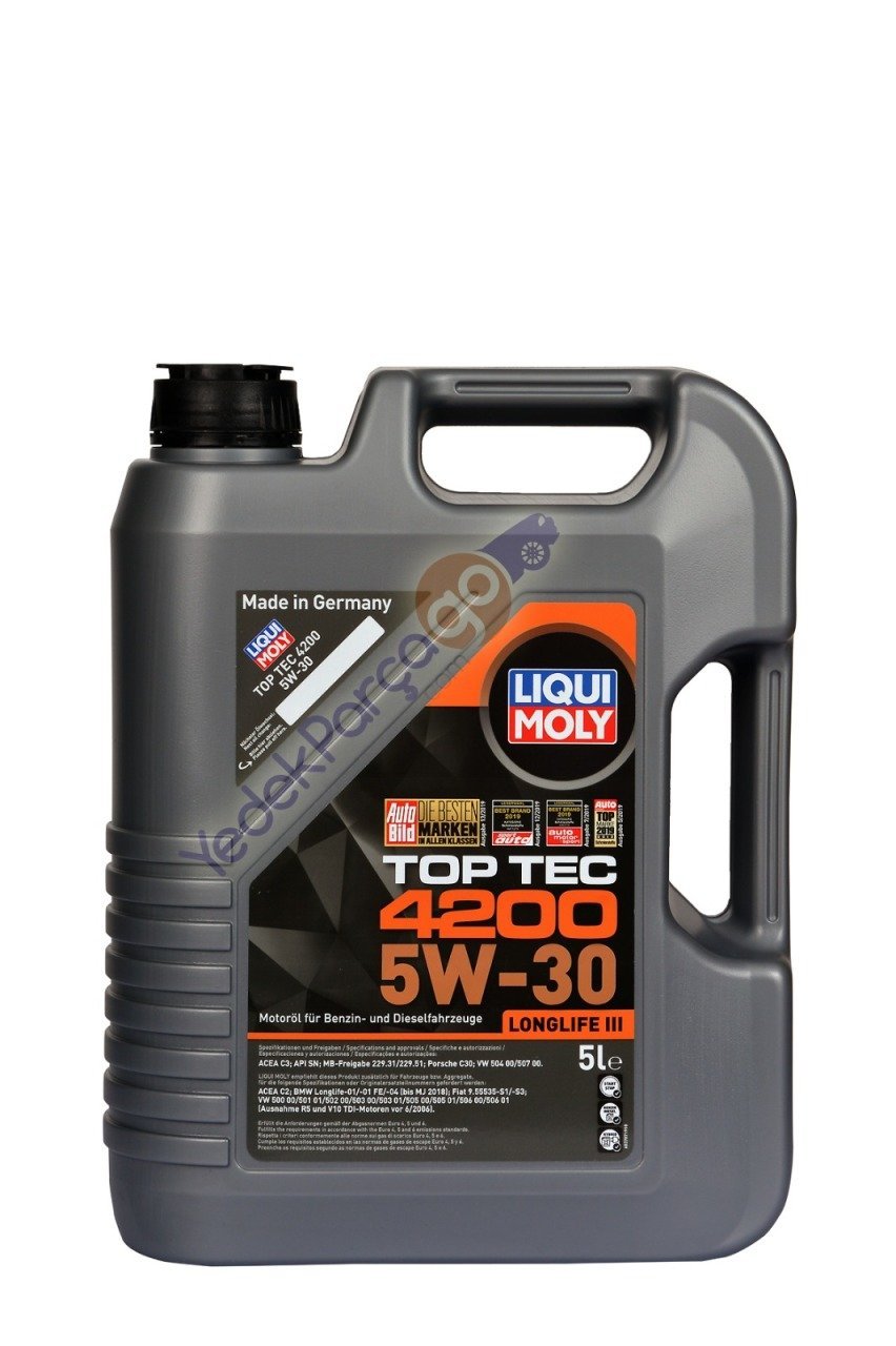 Motor Yağ 5W 30 Liqu Moly 4200 TOP TEC 5 LT Tam Sentetik Partiküllü