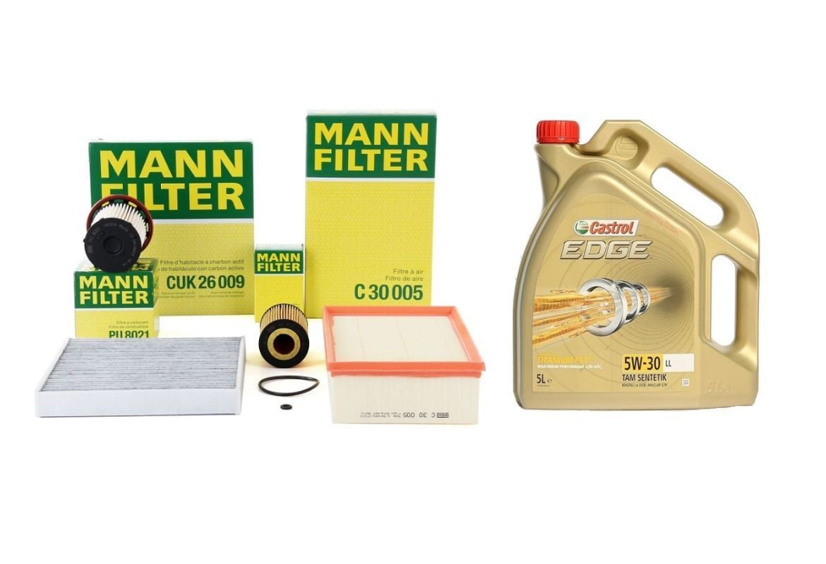 Volkswagen Golf 7 1.6 TDI CLH Motor Komple Filtre Bakım Seti Mann Castrol (5 LT) Yağ Dahil