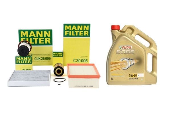 Volkswagen Golf 7 1.6 TDI CLH Motor Komple Filtre Bakım Seti Mann Castrol (5 LT) Yağ Dahil